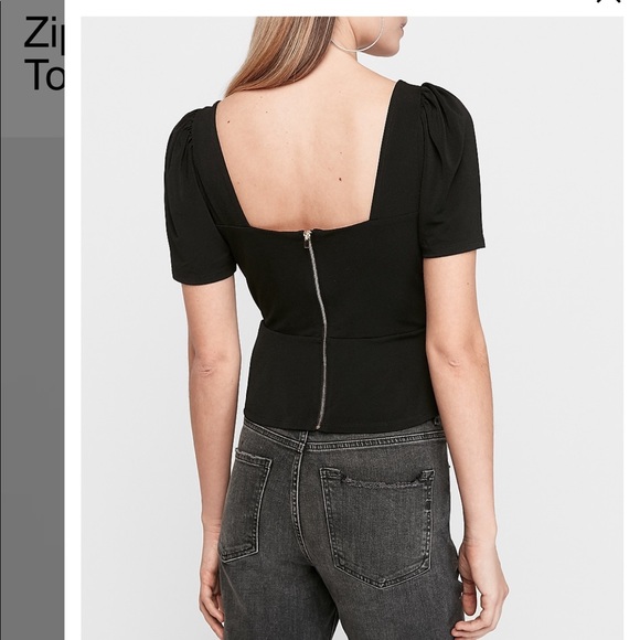 Zip back asymmetrical peplum top - Picture 2 of 6